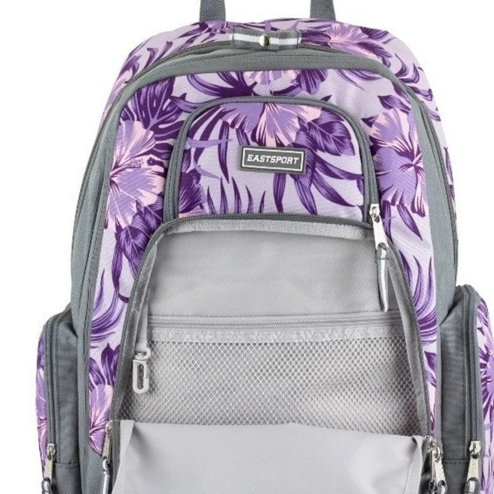 Eastsport Unisex Diamond Expandable Recycled Backpack, Hibiscus Edge NWT